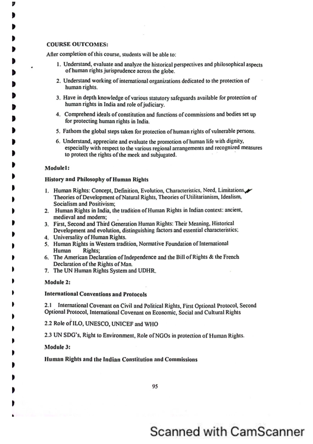Human Rights Syllabus: Course Outcomes & Module Overview - Studocu