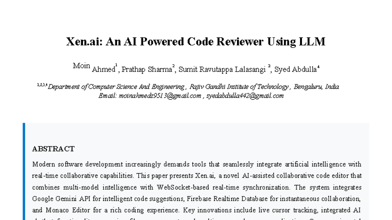 Xen.ai: A Collaborative AI Code Reviewer for Software Development - Studocu