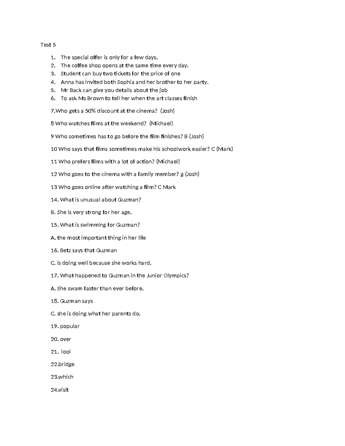 Test 5 - Listening Comprehension and Fire Practice Details - Studocu