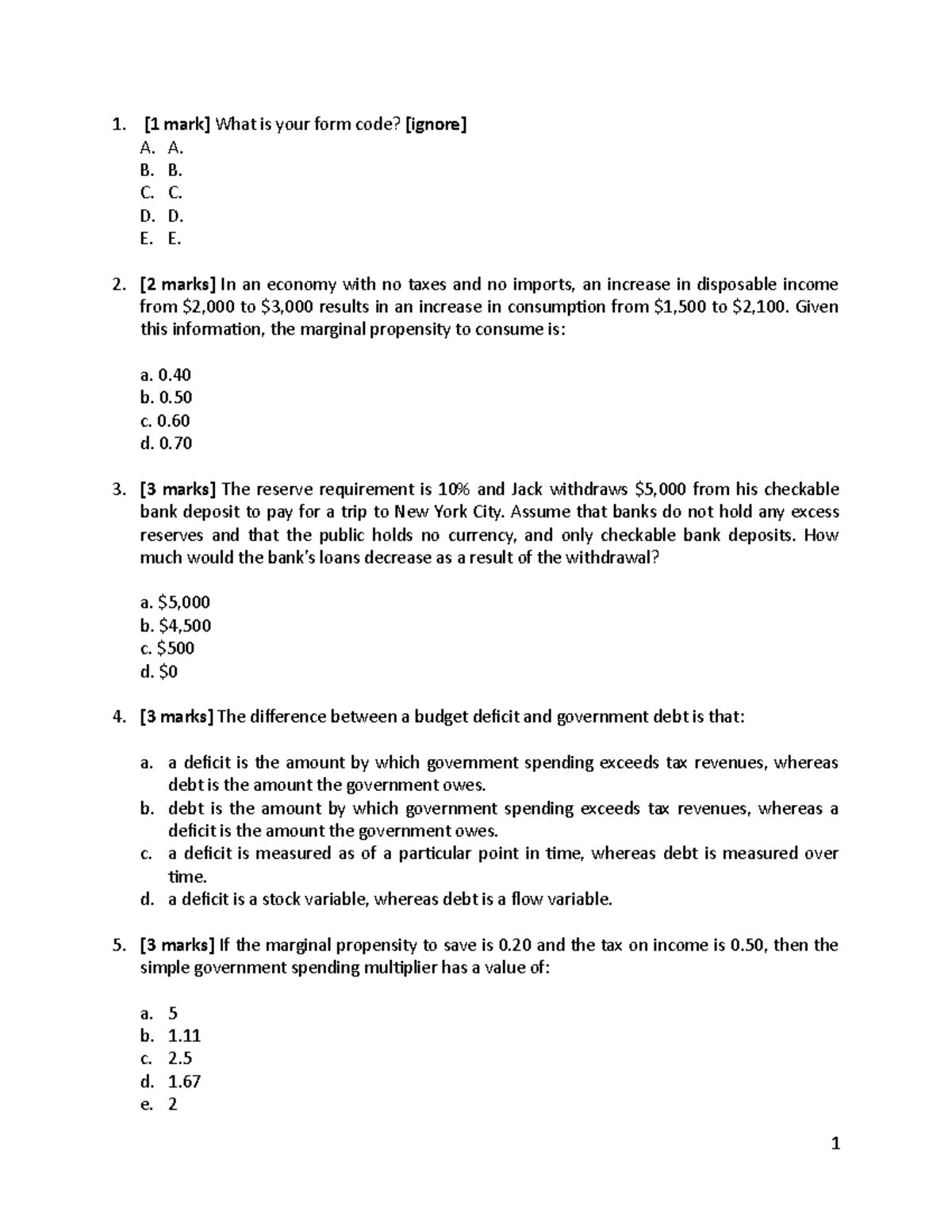 ECO102 (2020) Midterm 2 - Multiple Choice Questions Review - Studocu