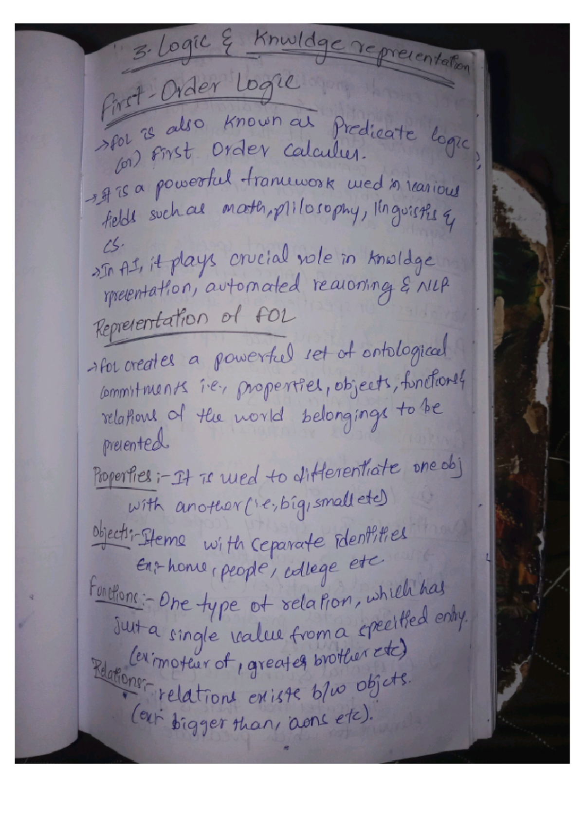 AI 3rd Ch - Unit 3 Notes on Logic & Knowledge Representation for JNTUH ...