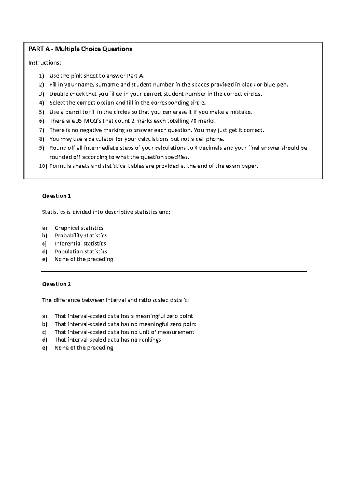 Final Assessment 2024: Multiple Choice Questions & Solutions - Studocu