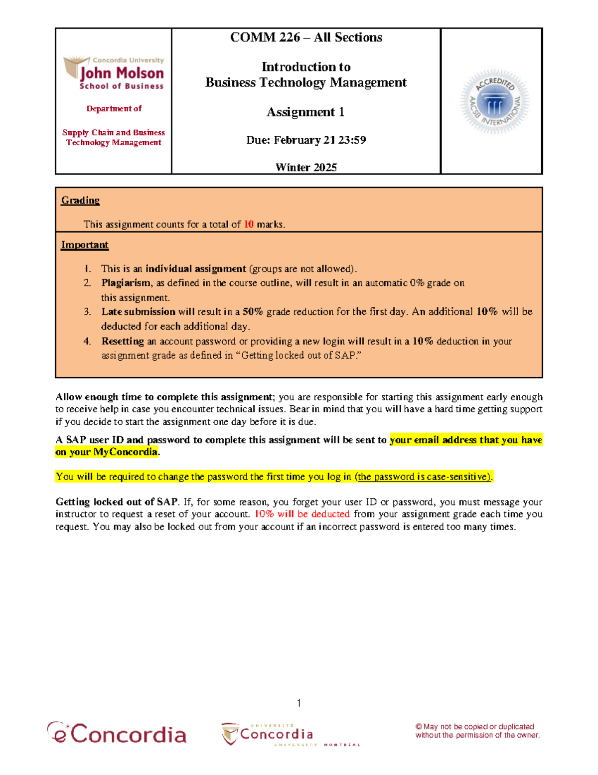 Assignment 1 Guidelines for COMM 226 - Winter 2025 - Studocu