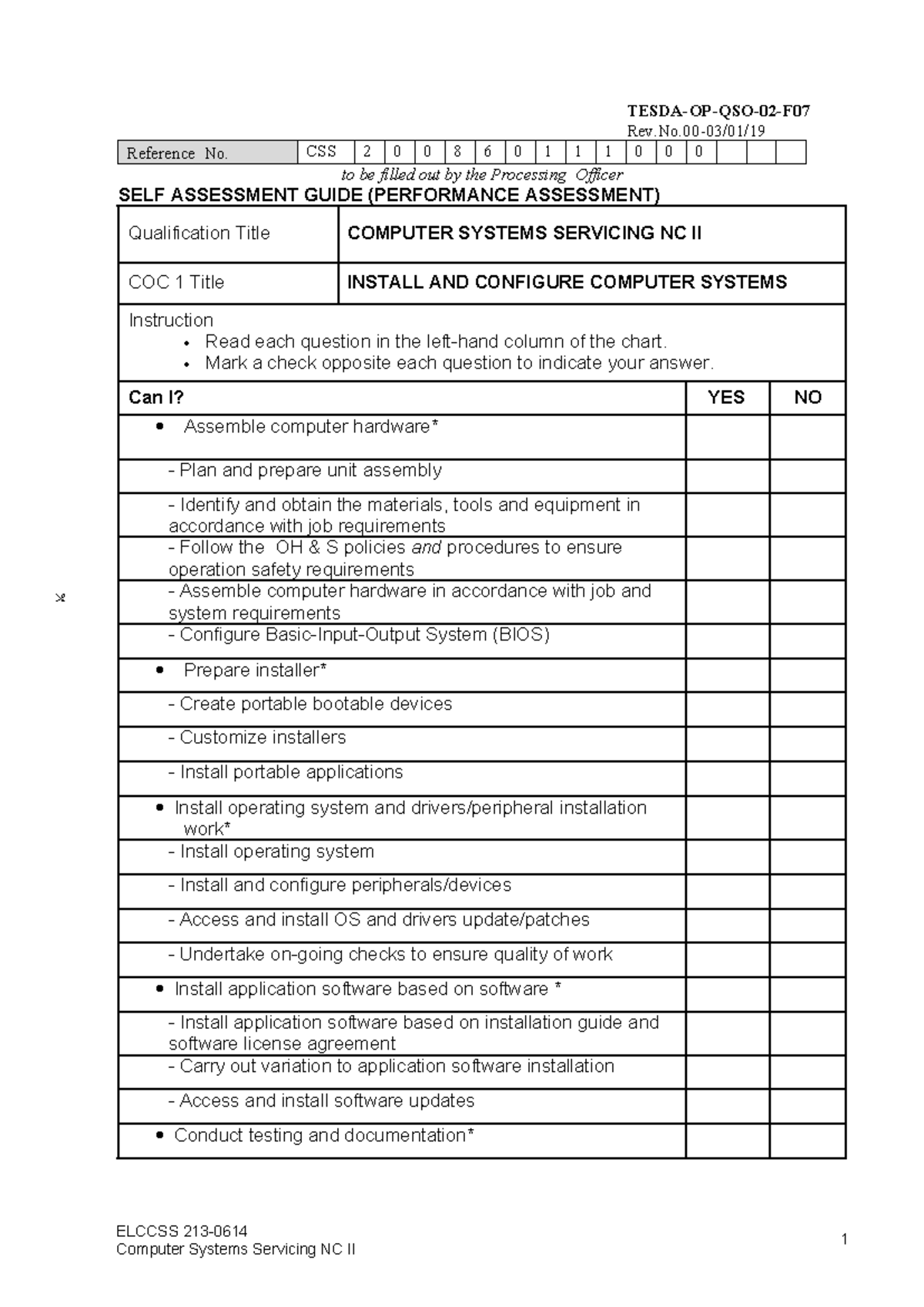 SAG-for-CSS - Lecture - TESDA-OP-QSO-02-F Rev.No-03/01/ Reference No ...