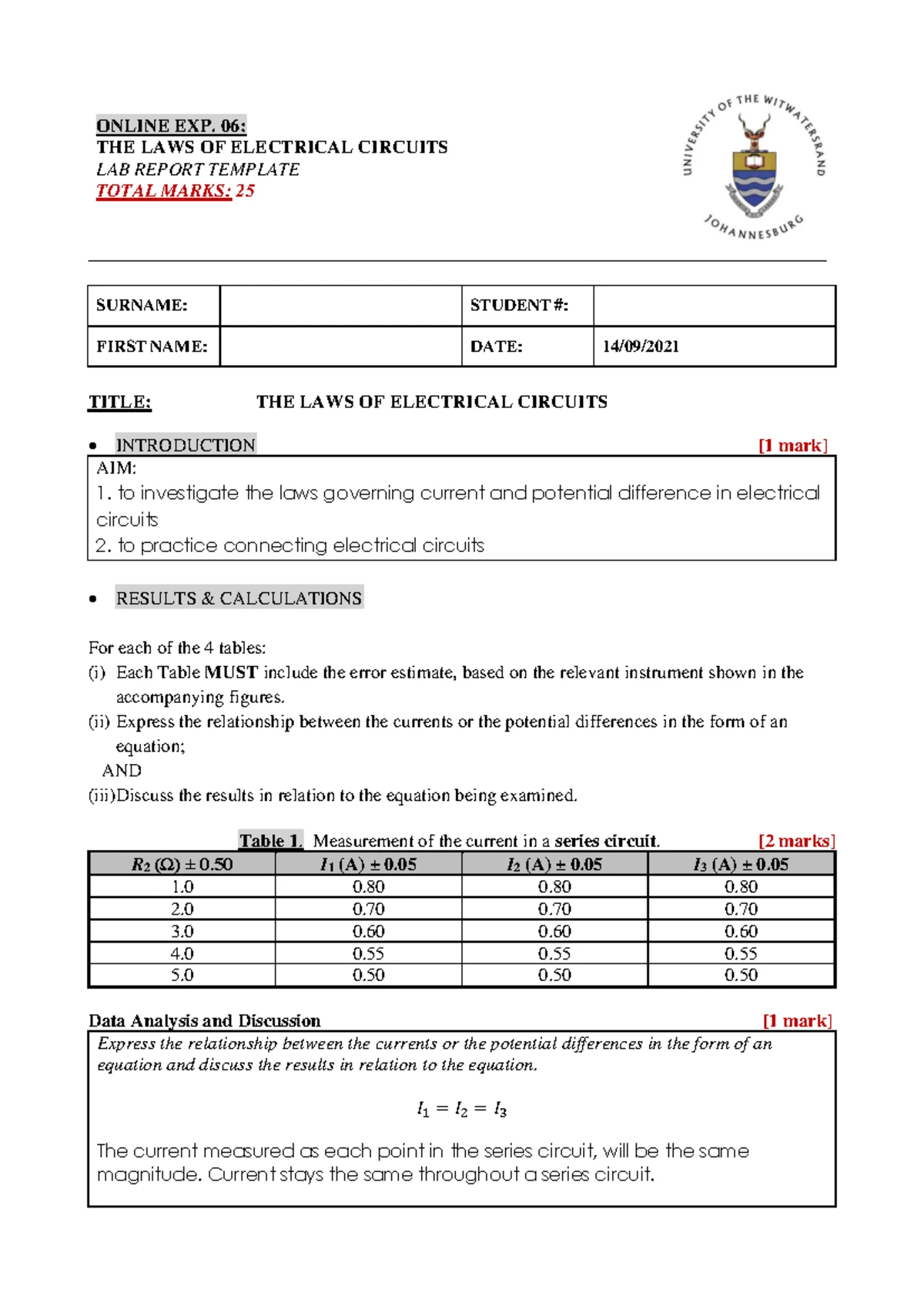 Past papers Pract Test 1 memos(2)(original) - PHYS1032/1033 - Studocu