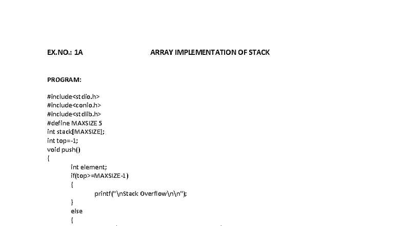 DS Practical Programs: Array & Linked List Implementations - Studocu