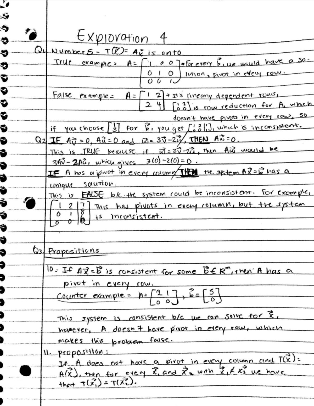 MATH 101 Final Exam Exploration: Linear Dependence and Pivots - Studocu