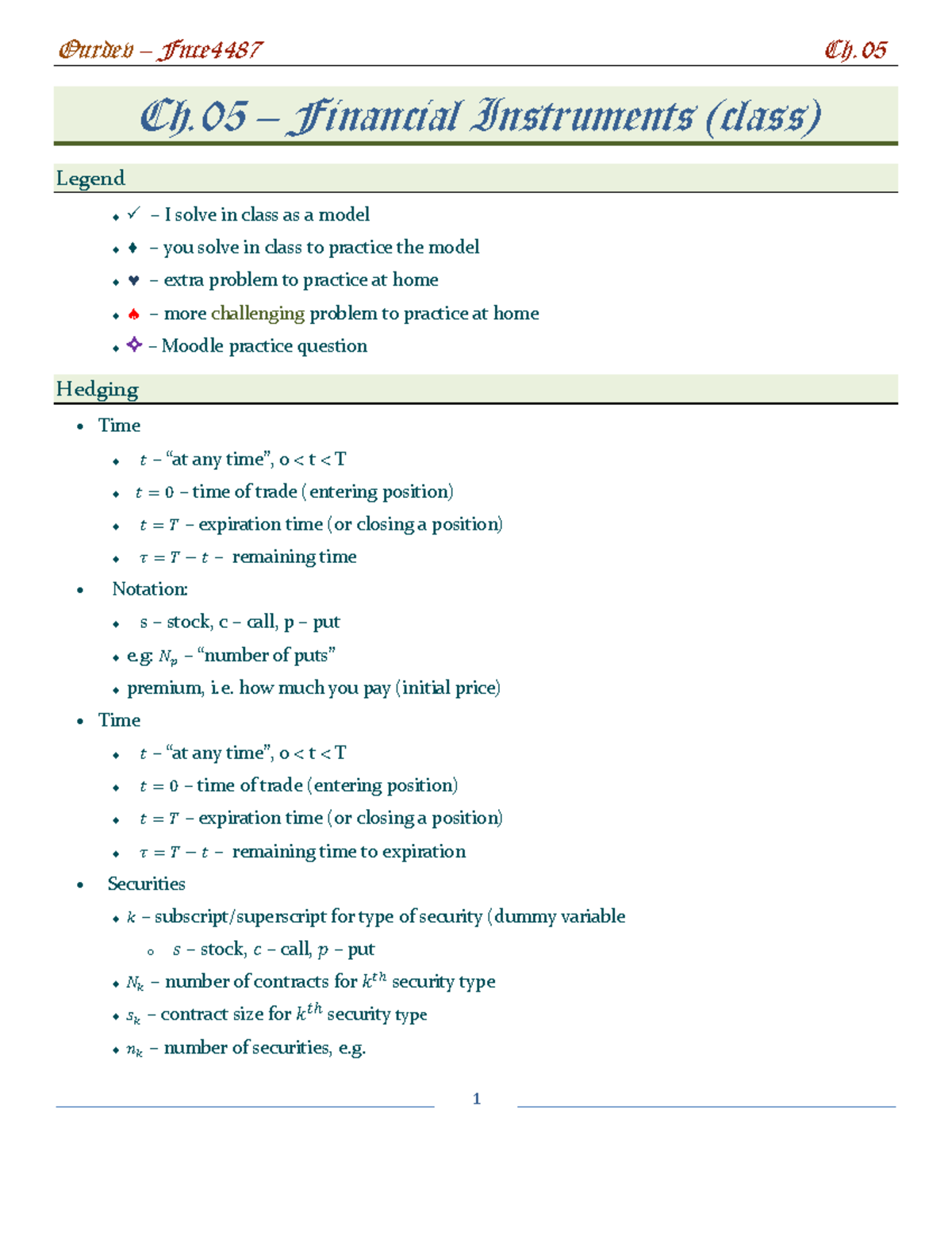 Fn4487 - Financial Instruments Chapter 5 Study Notes - Studocu