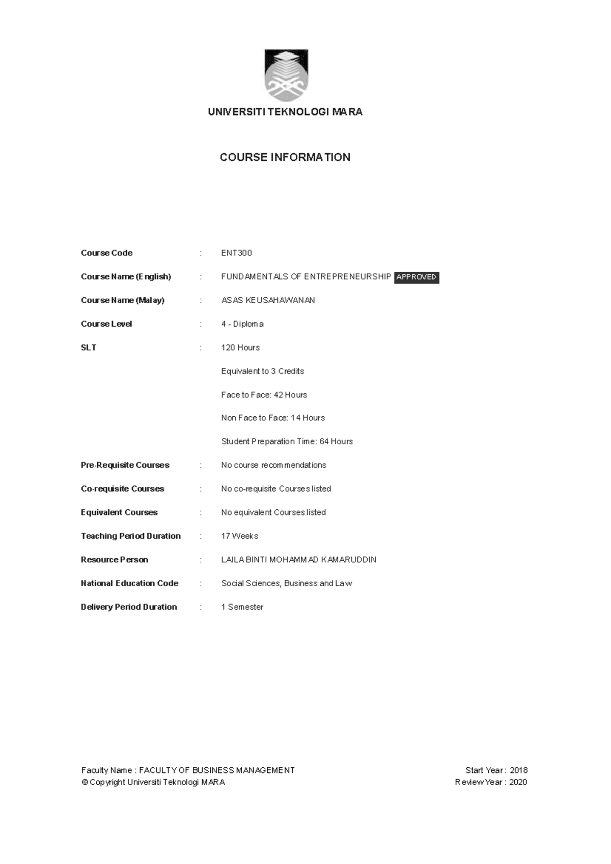 ENT300 Final Exam Study Guide: Fundamentals of Entrepreneurship - Studocu