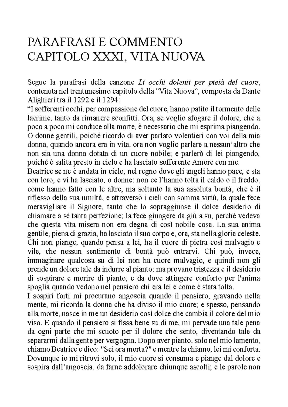 commento-e-parafrasi-del-capitolo-xxxi-della-vita-nuova-di-dante-studocu