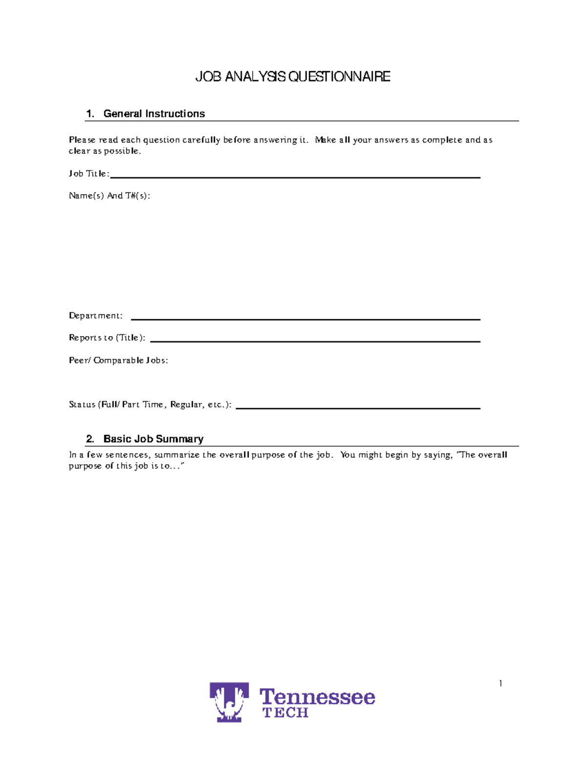 Job Analysis Questionnaire (JAQ) - Comprehensive Guide - Studocu