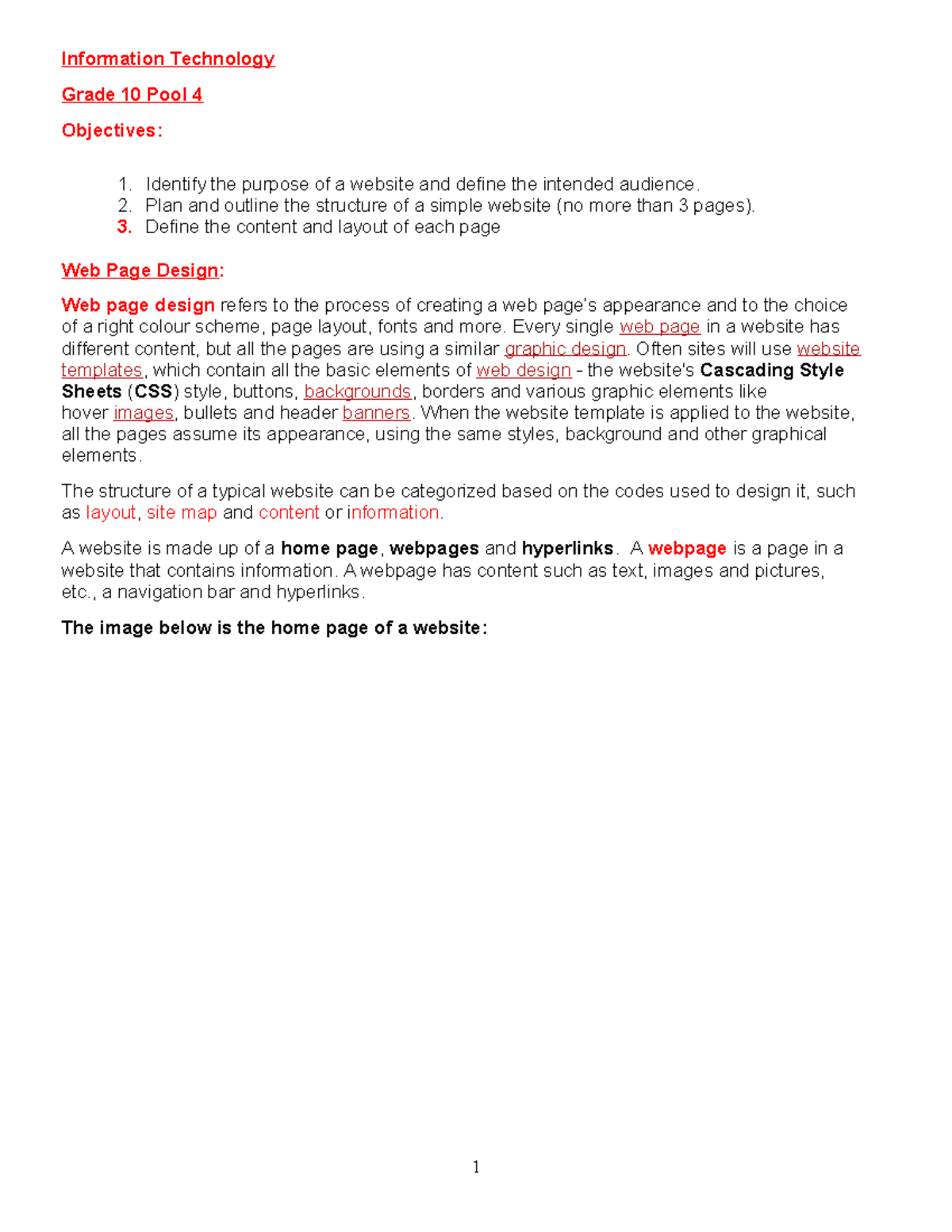 Web design notes for information technology grade 10 - Studocu