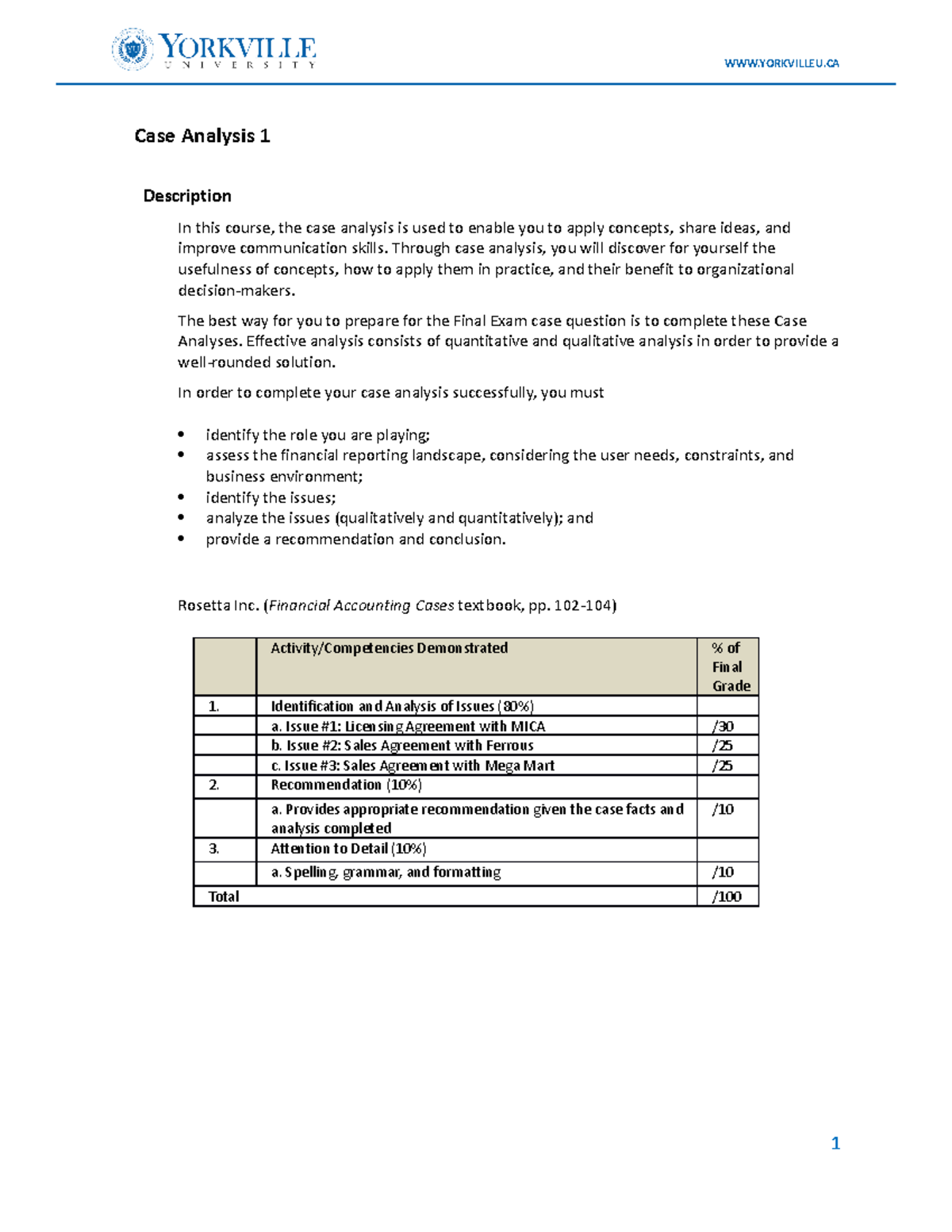 Case Analysis 1: Preparing for Final Exam Solutions & Recommendations ...