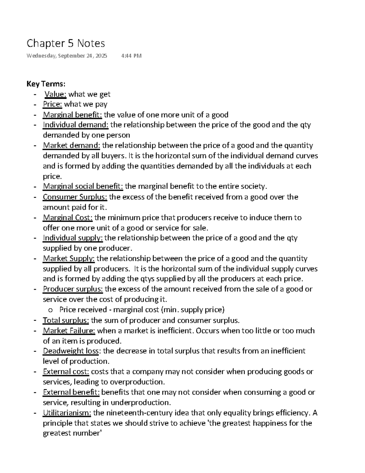 Econ C 5 - Chapter 5 Key Concepts and Notes - Studocu