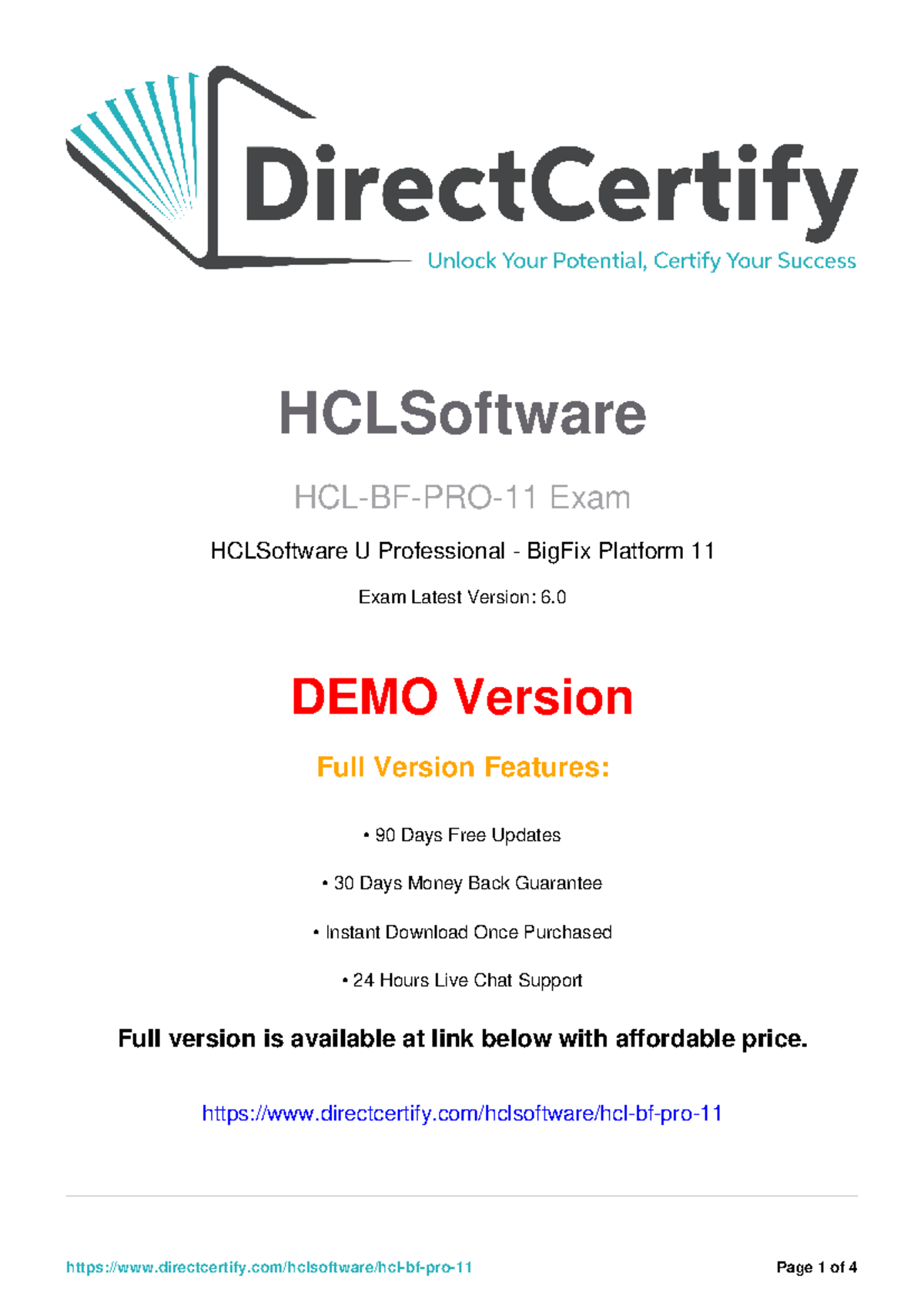 HCLSoftware U Professional BigFix Platform 11 Exam Guide - Studocu