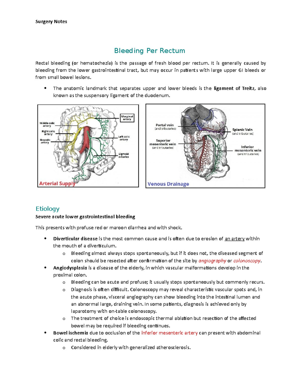 4.1 Bleeding Per Rectum - Surgery Notes Bleeding Per Rectum Rectal ...
