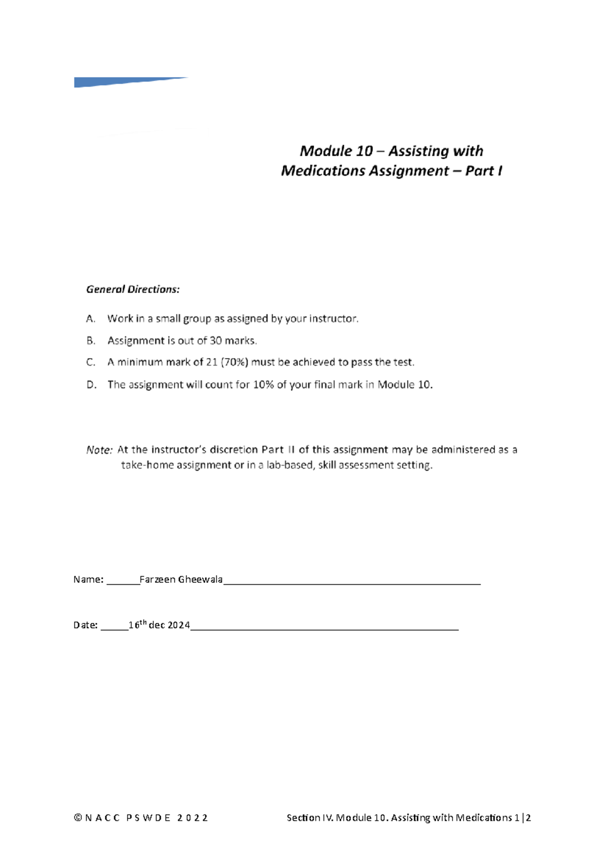 Module 10 Group Assignment - Part 1 -Group 3 - Name: Farzeen - Studocu