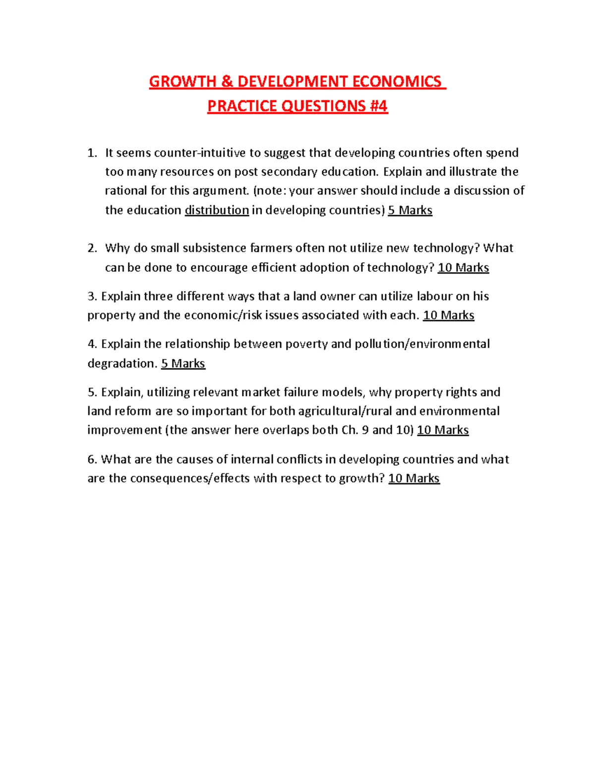 ECN 101 - Assignment #1: Economic Development Practice Questions - Studocu
