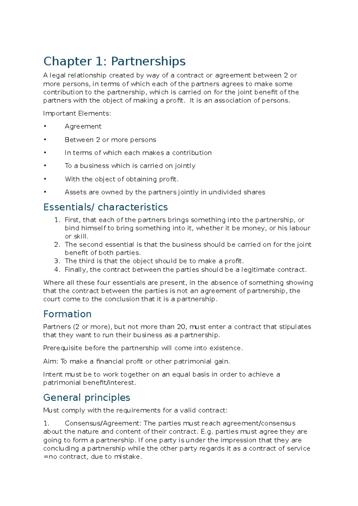 Chapter 1: Partnerships in Mercantile Law - Key Concepts and Principles ...
