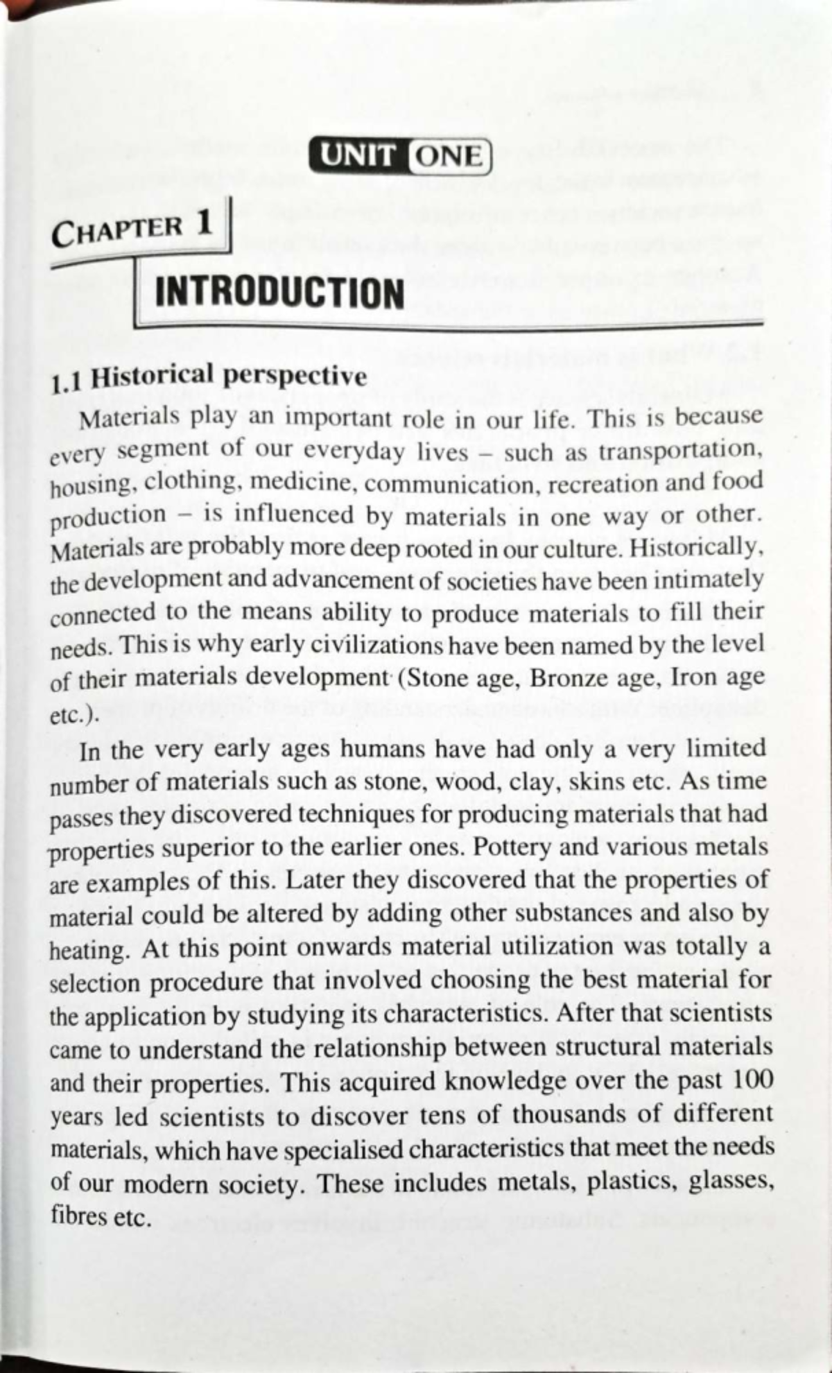 Materials Science: Unit 1, Chapter 1 - Introduction and Historical ...