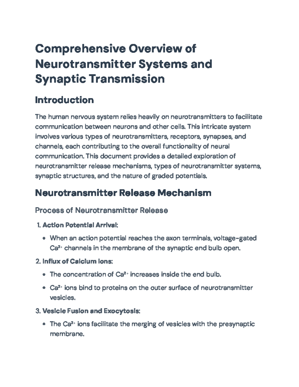 Comprehensive Guide to Neurotransmitter Systems & Synaptic Transmission ...