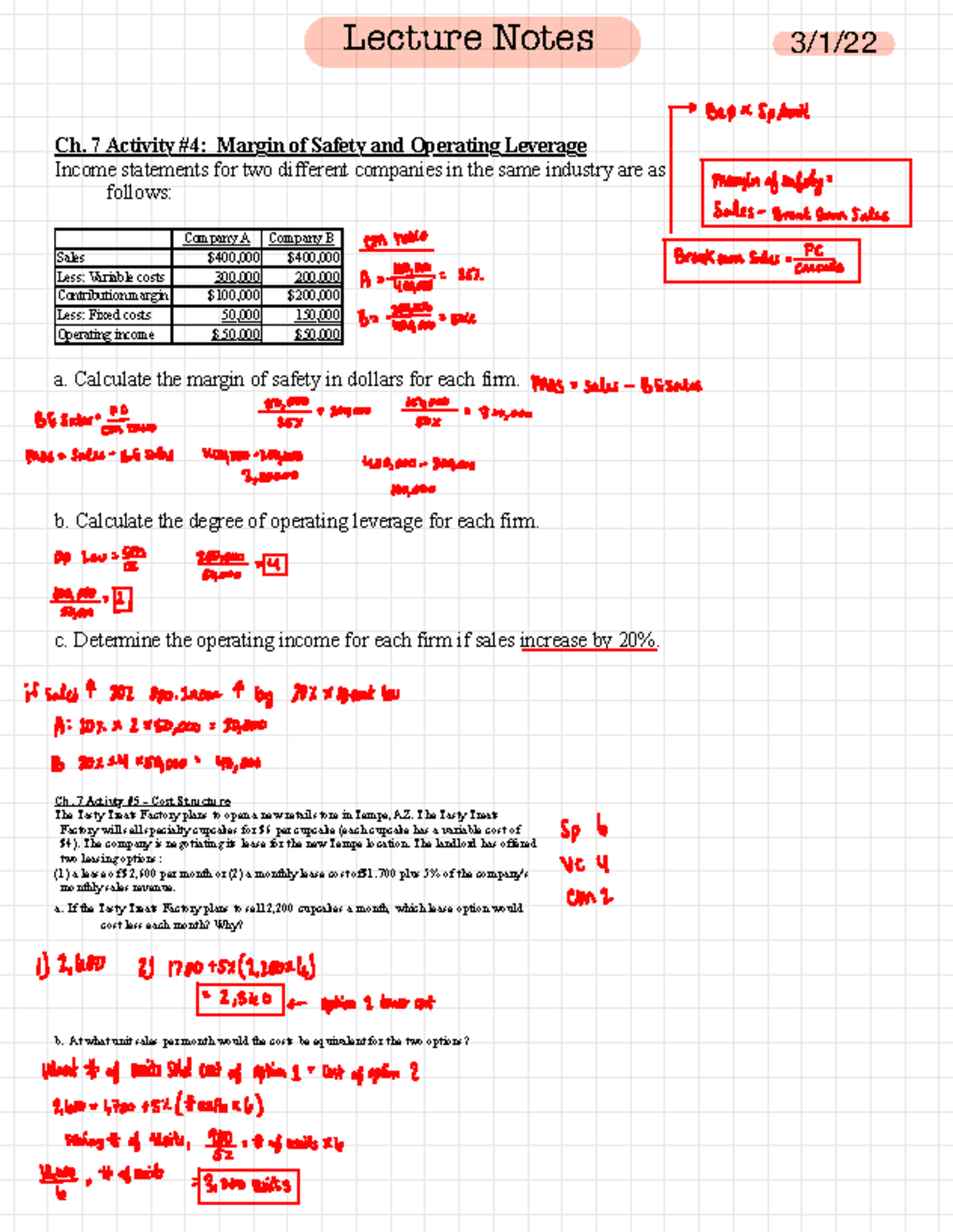 ACC 279 - lecture notes and practice problems for Chapter 7 on cost ...