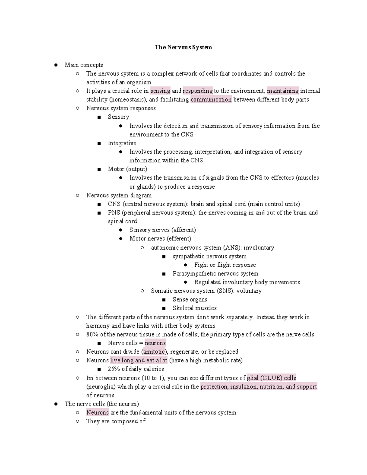 Neurotransmission Processes and Neuron Function – Exam Review Notes ...
