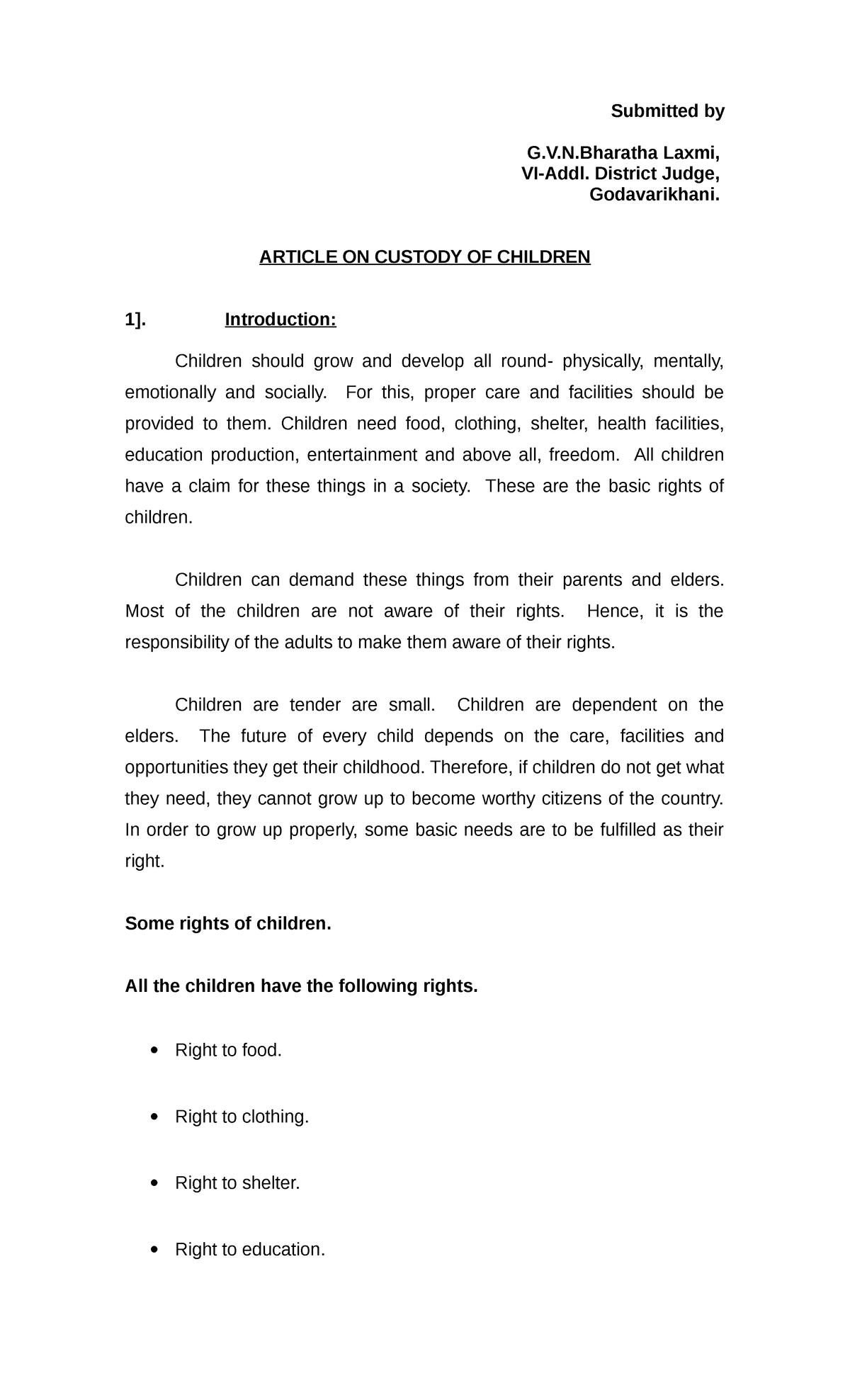 Custody of Children: Legal Insights and Guidelines (vi-adj-gdk) - Studocu
