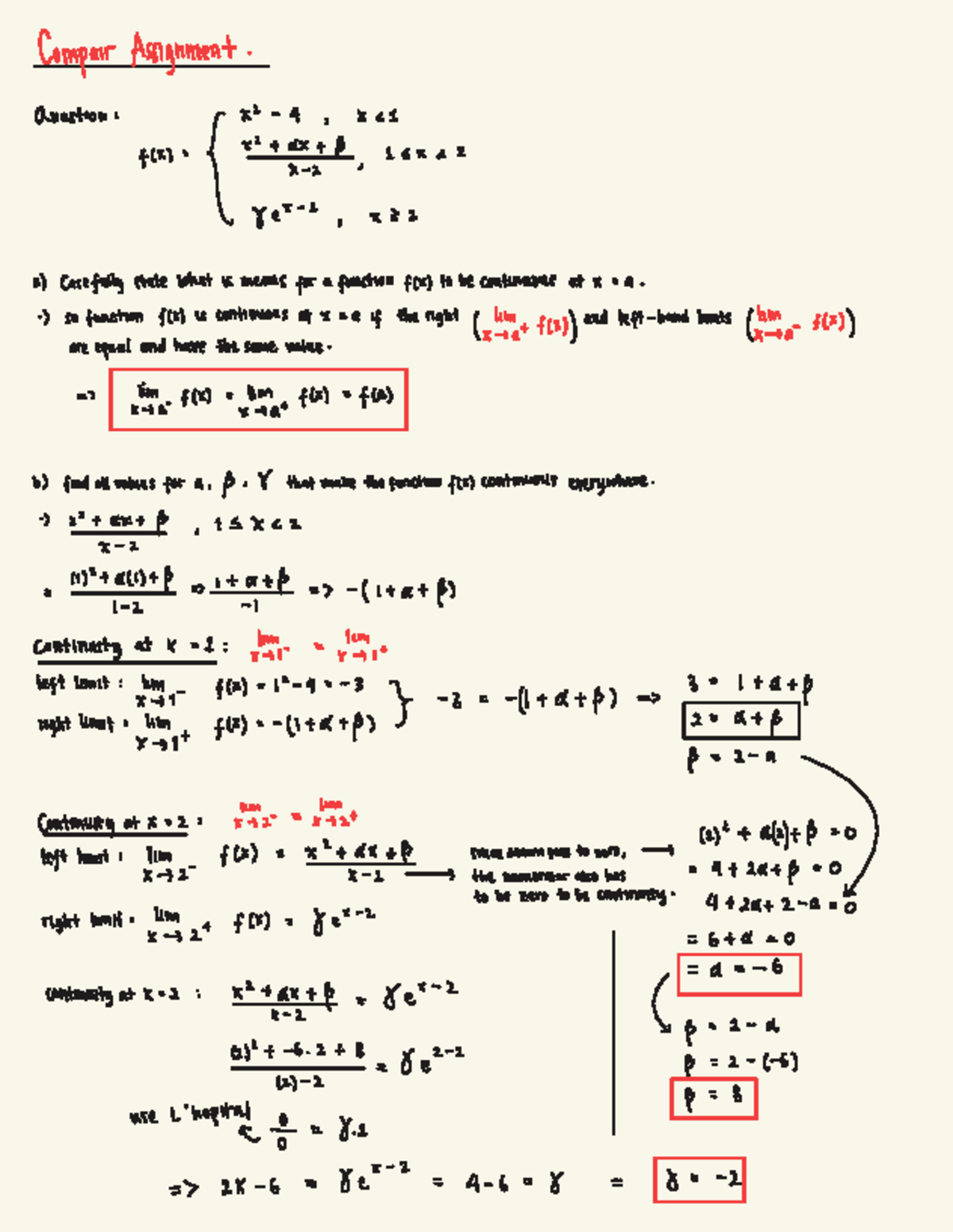 MATH 100 Compair Assignment: Understanding Function Continuity - Studocu