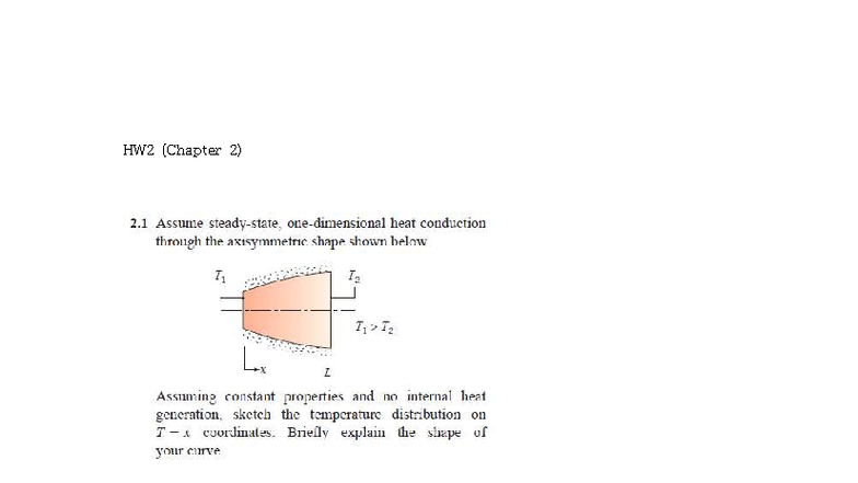 HW2 (Chapter 2) - Heat Conduction Analysis and Temperature Distribution ...
