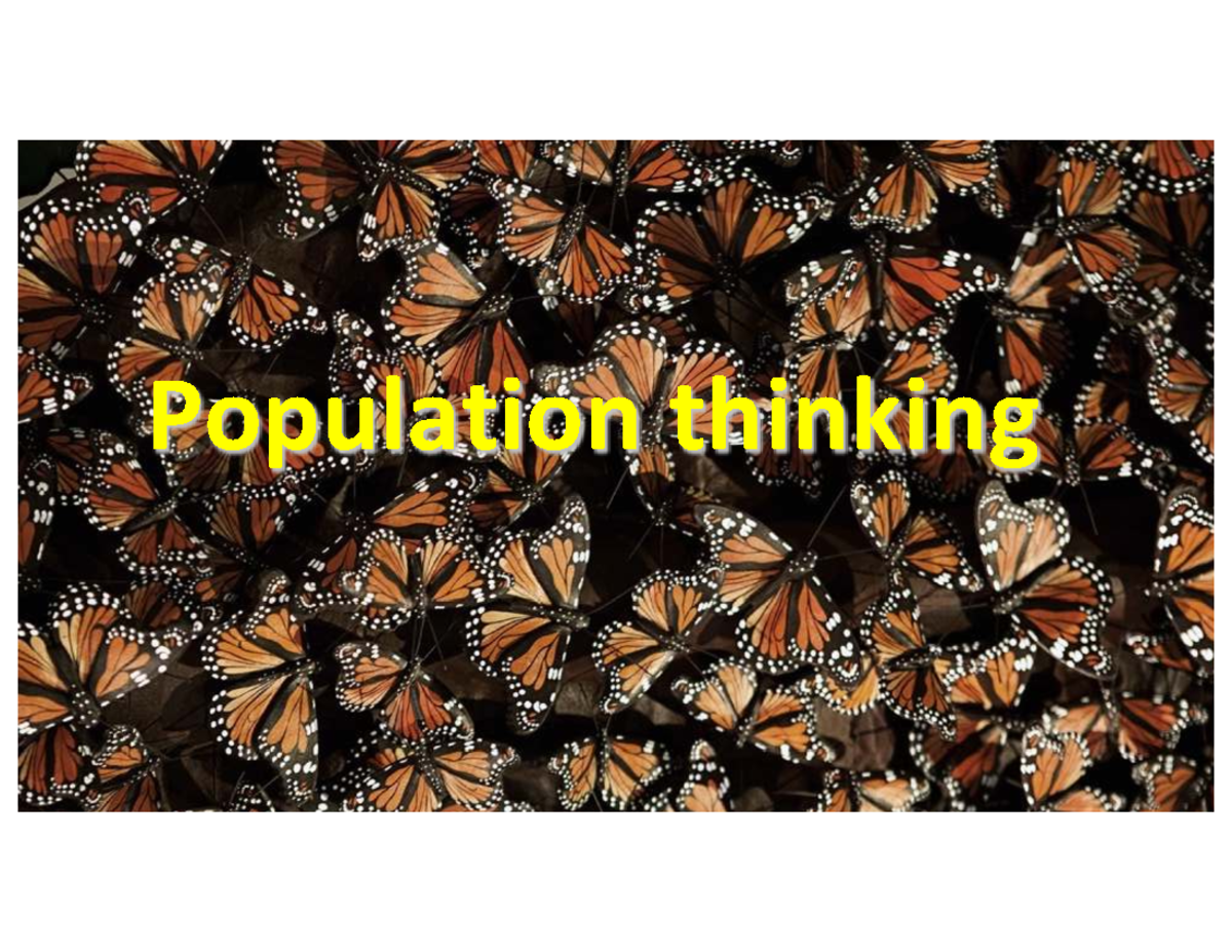 Evolution Lecture 2 - Population Thinking Class Notes - Studocu