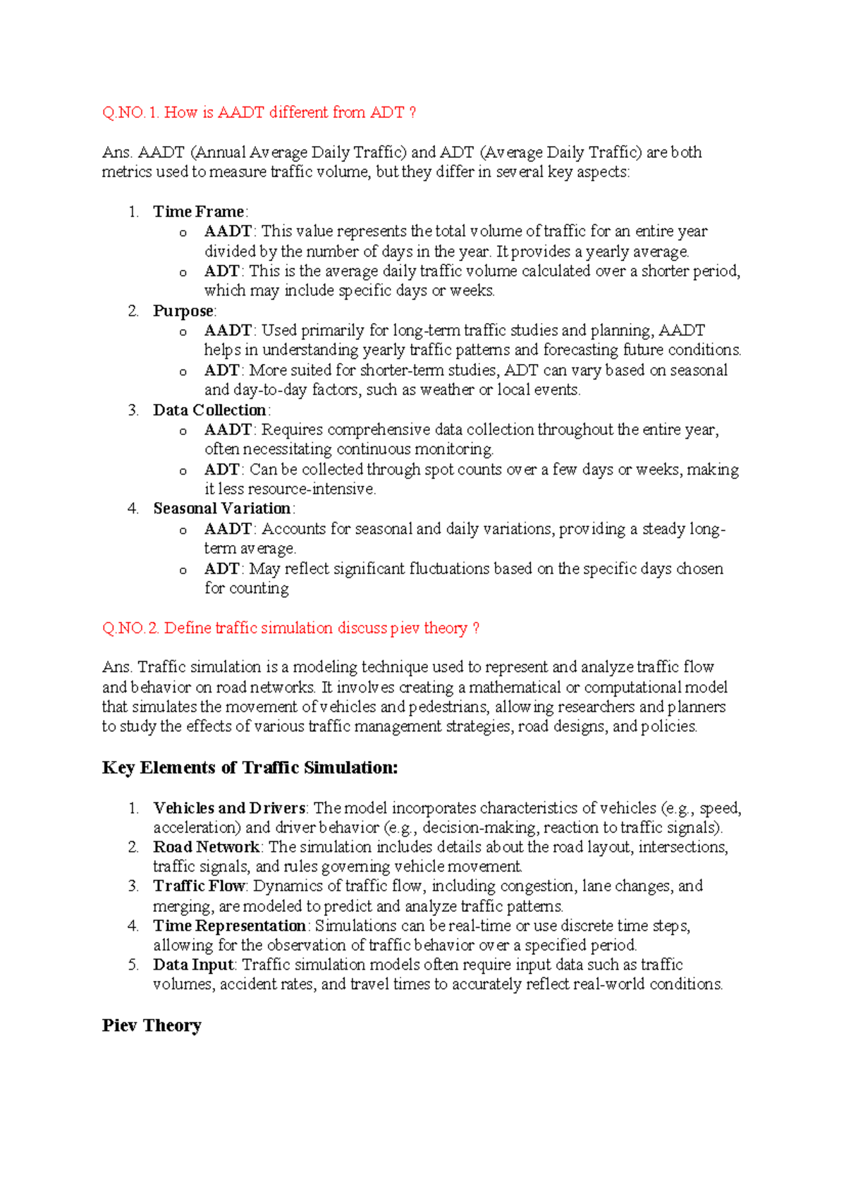 Transportation-II: Key Questions and Solutions from Old Question Bank ...