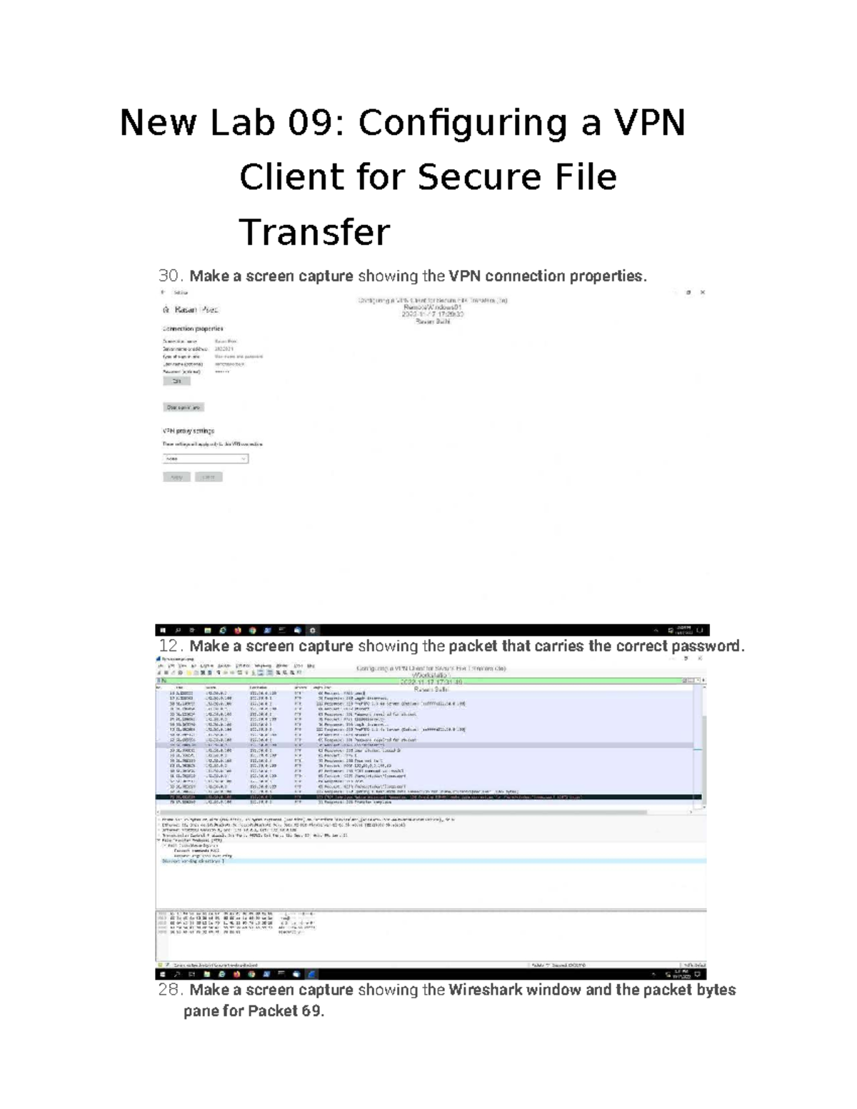 New Lab 09: VPN Client Configuration & Packet Analysis - Studocu