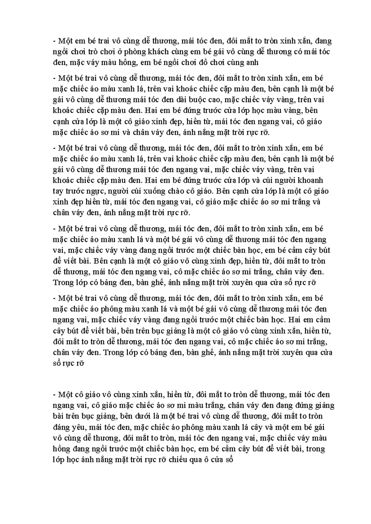 CÂU LỆNH MẪU - Hình ảnh trẻ em và cô giáo trong lớp học - Studocu