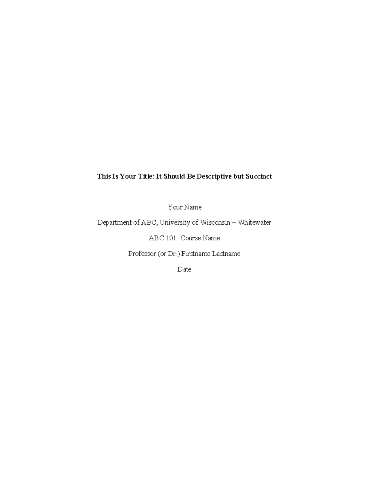 ABC 101: APA 7th Edition Student Paper Guidelines - Studocu