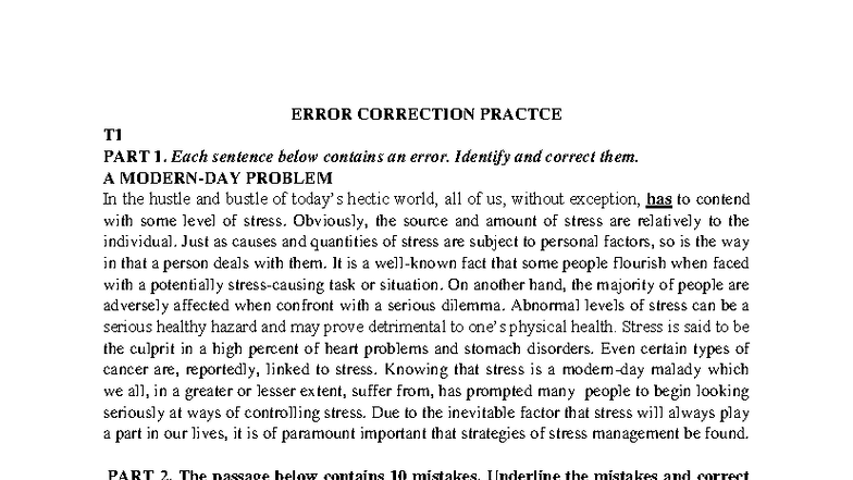 ERROR CORRECTION PRACTICE T1: MISTAKE IDENTIFICATION AND CORRECTION ...