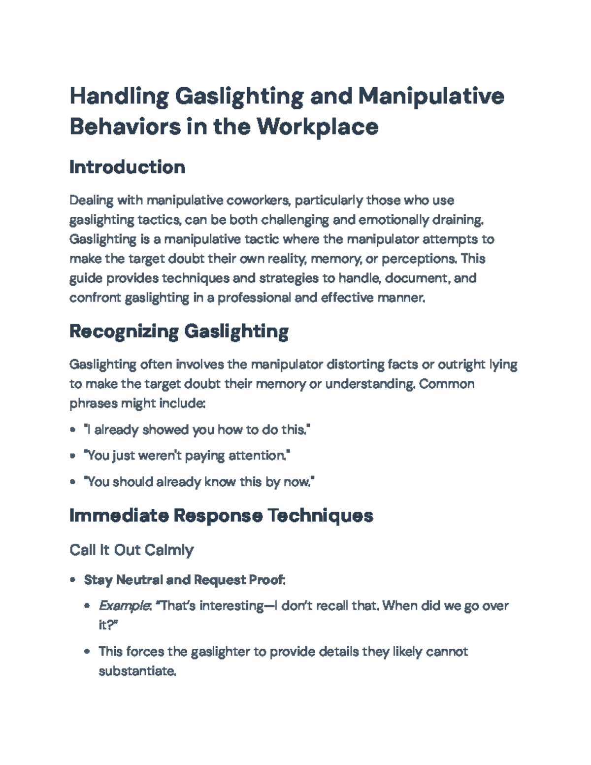 Handling Gaslighting and Manipulative Behaviors in the Workplace Guide ...