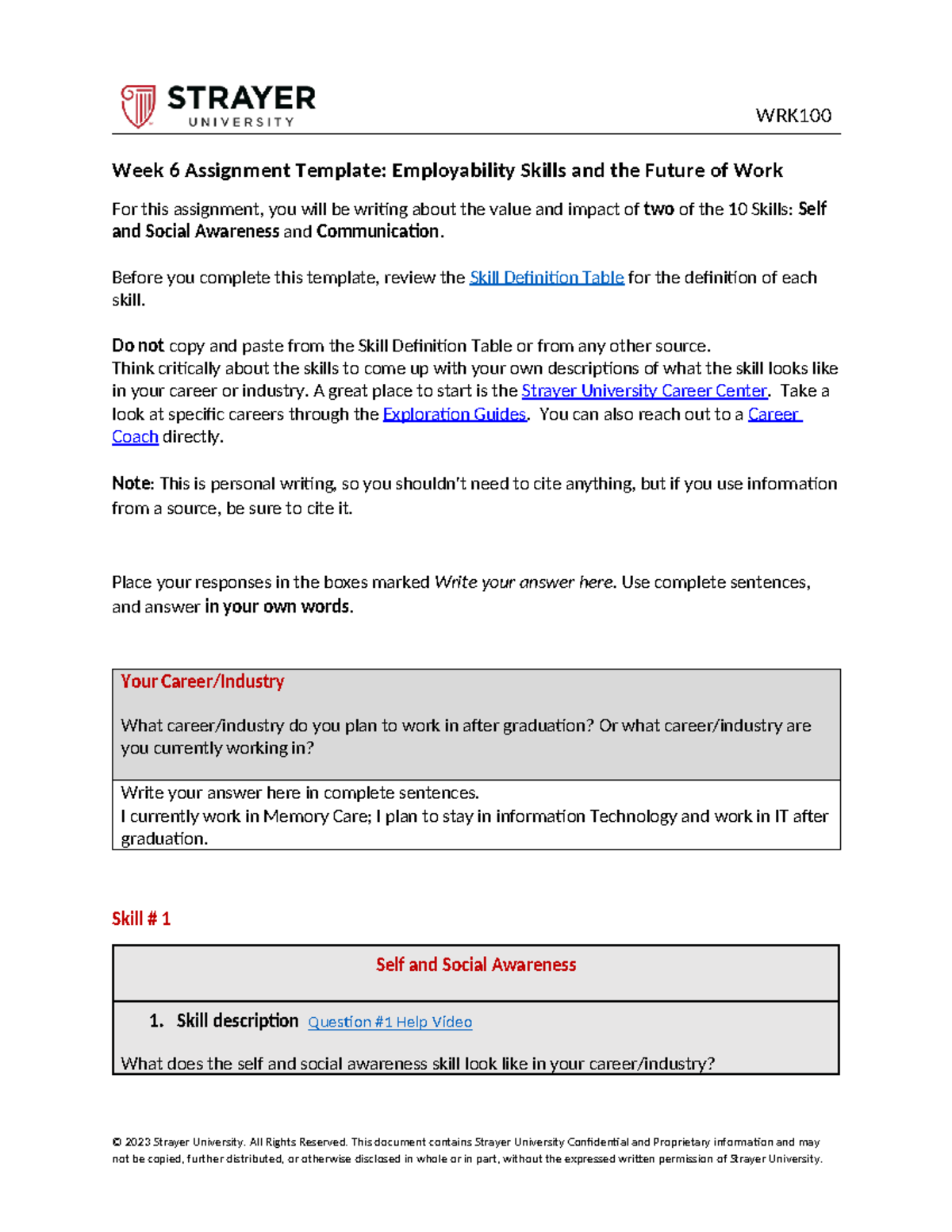 Wk6 Assignment Template: Employability Skills & Future Work Insights ...