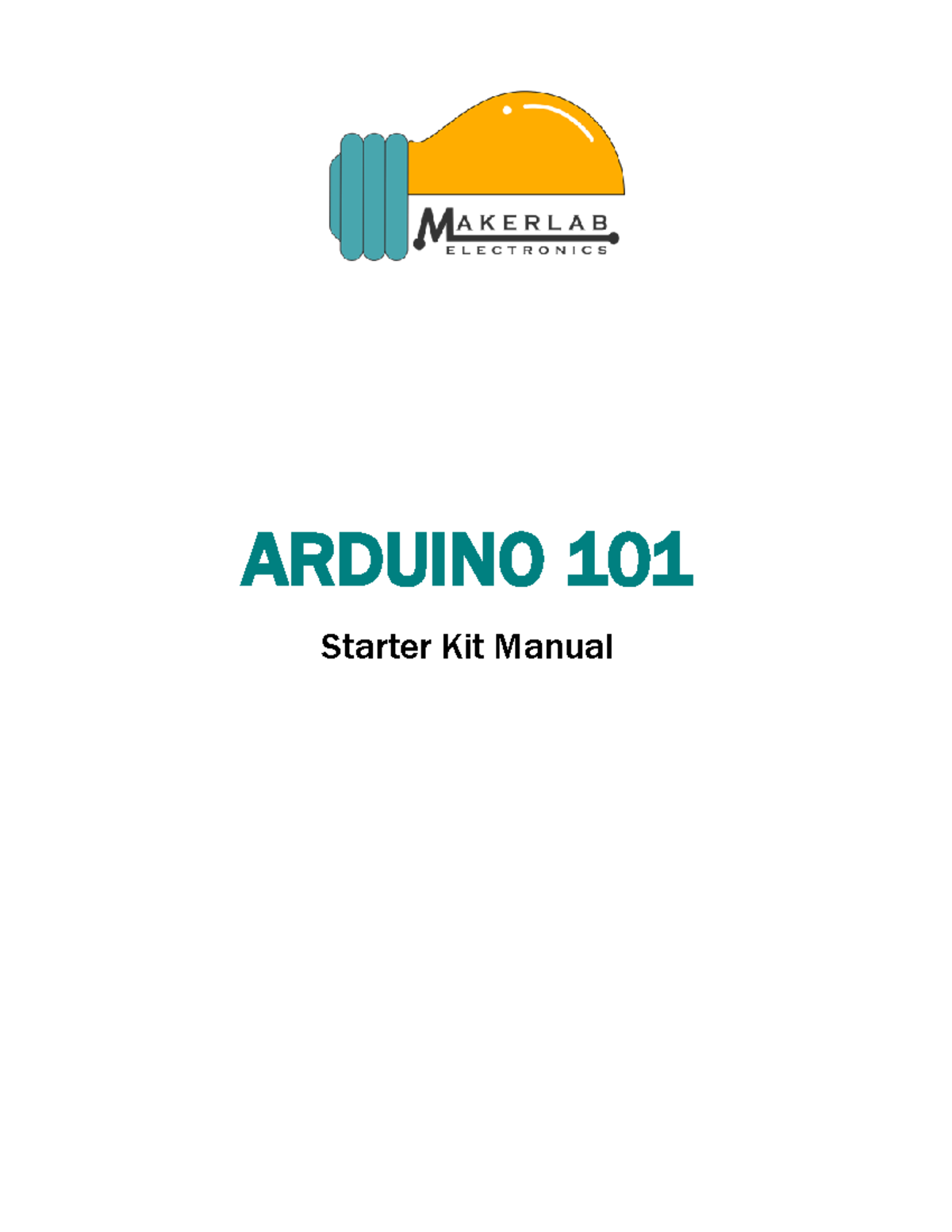 Arduino 101: Starter Kit Manual & Installation Guide - Document Preview