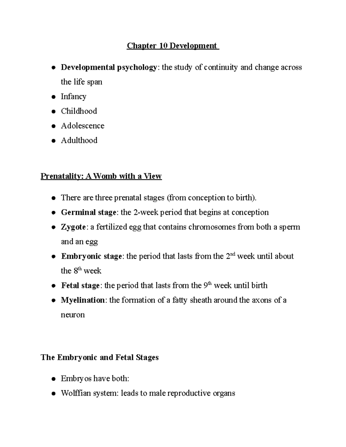 PSY 0010 Chapter 10: Developmental Psychology Insights - Studocu