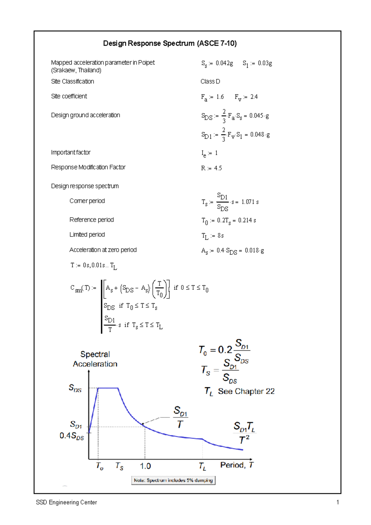 Design Response Spectrum Analysis for ASCE 7-10 L2 SSD Evaluation - Studocu