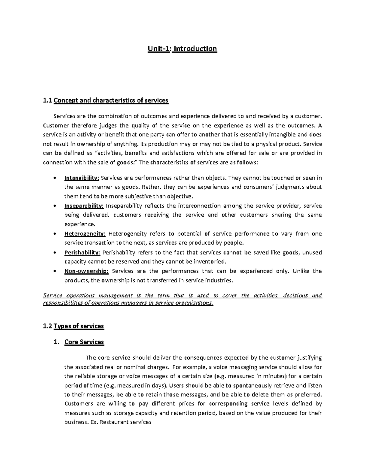 Service Operations Management: Key Concepts and Issues - 8th Sem - Studocu
