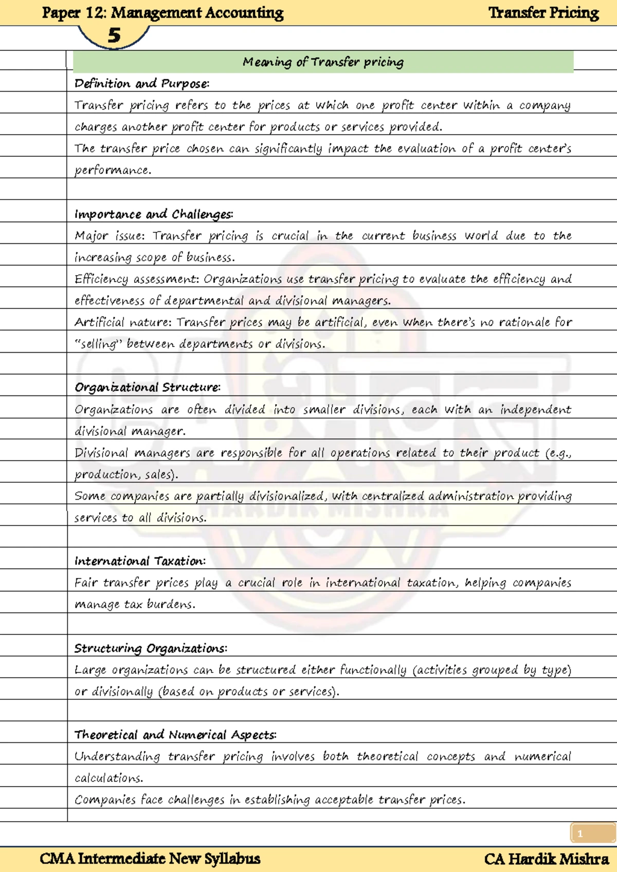 CMA Inter Corporate Accounting: Revision of Financial Statements ...