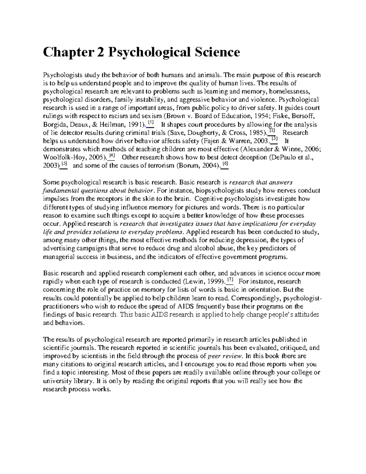 Psychological Research Methods and Ethics in PSY 101: Chapter 2 ...
