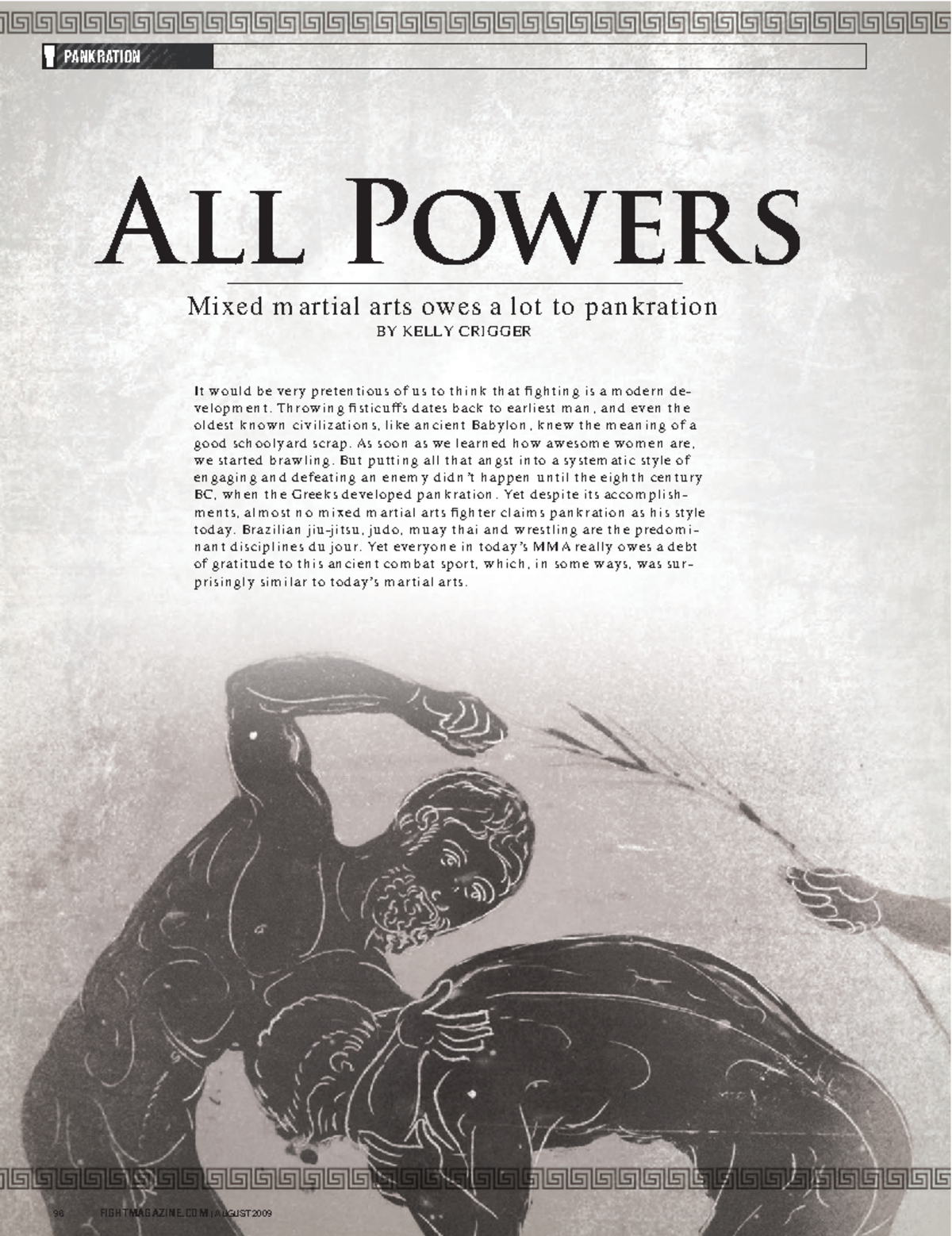 Notes on Pankration of ancient Greece - It would be very pretentious of ...