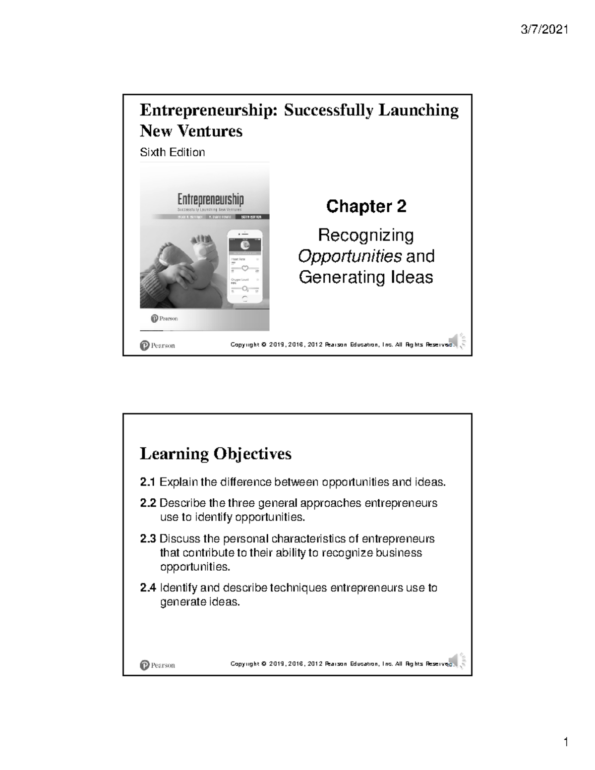 Chapter 2 - Recognizing Opportunities and Generating Ideas - Studocu