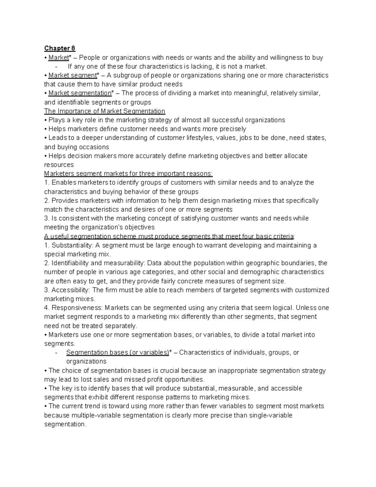 MKT101 Final Exam Study Guide: Marketing Strategies & Segmentation ...