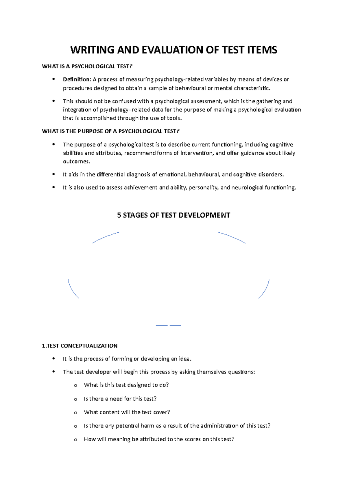 WRIT 200: Writing & Evaluating Psychological Test Items - Studocu
