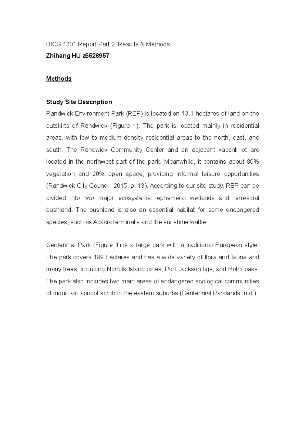 Invertebrate Biodiversity Assessment Report Draft [BIOS 1301] - Studocu
