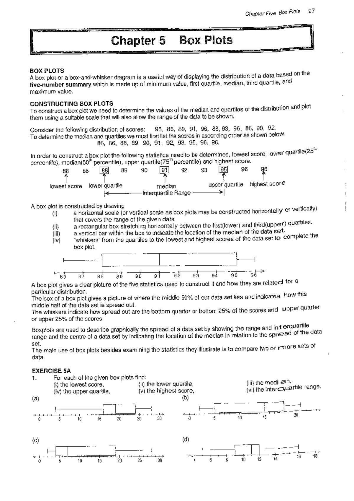 Mathematics Applications U2: Chapter 5 Box Plots Revision Notes - Studocu